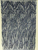 Vine/Root Sequin 4 Way Stretch Mesh Fabric, by The Yard.