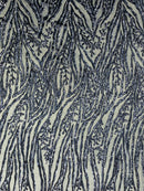 Vine/Root Sequin 4 Way Stretch Mesh Fabric, by The Yard.