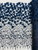 Luxury 3D Floral/Butterfly Beaded lace, by The Yard.