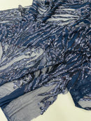 Vine/Root Sequin 4 Way Stretch Mesh Fabric, by The Yard.