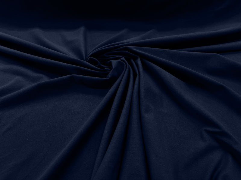 Navy Blue Cotton Jersey Spandex Knit Blend 95% Cotton 5 percent Spandex/58" Wide/Costume