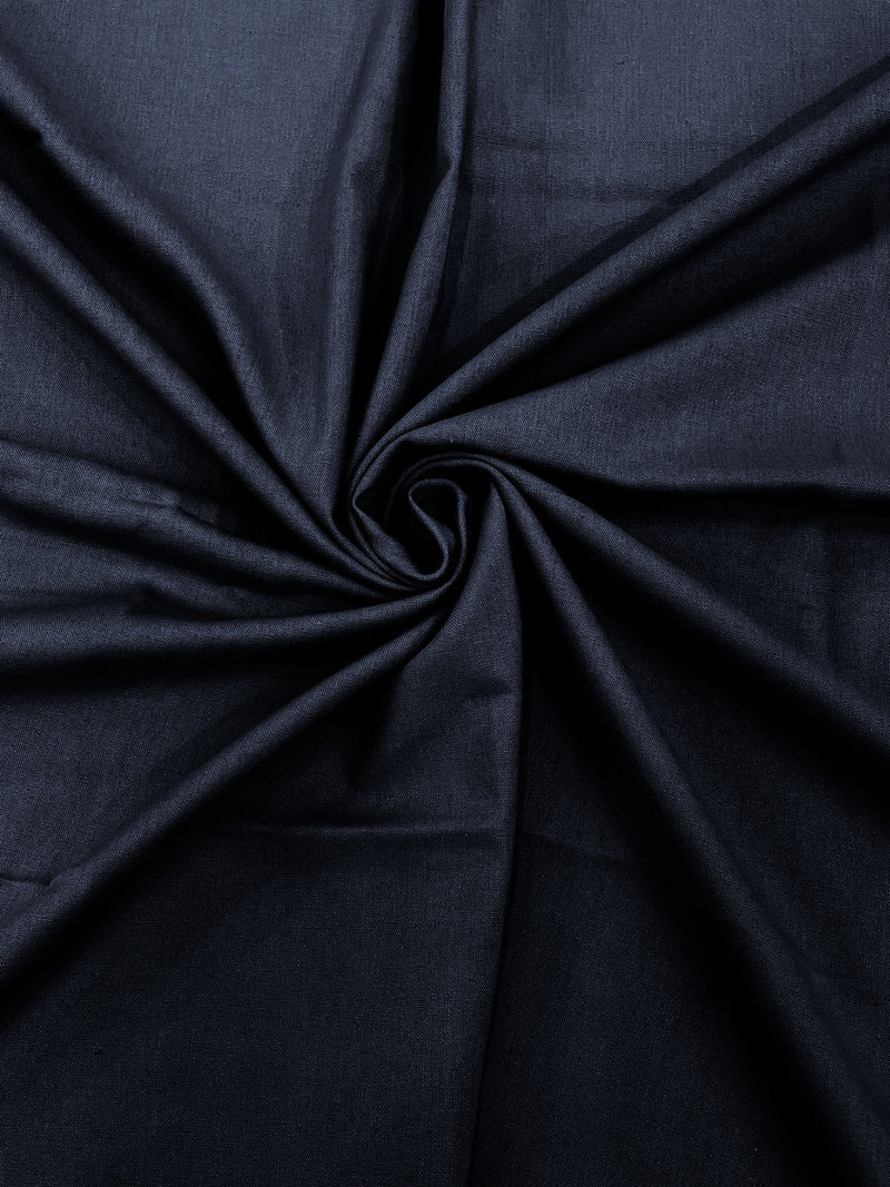 Navy Blue - Medium Weight Natural Linen Fabric/50 " Wide/Clothing