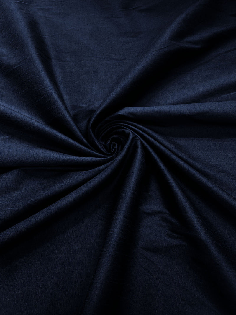 Navy Blue - Polyester Dupioni Faux Silk Fabric/ 55” Wide/Wedding Fabric/Home Decor.
