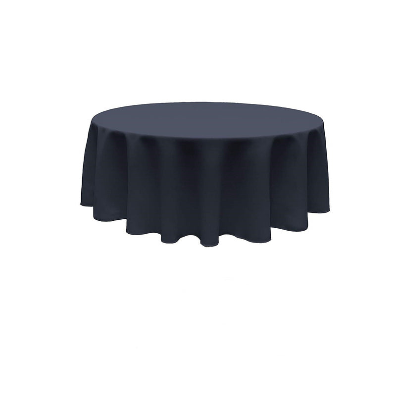 Navy Blue Round Polyester Poplin Seamless Tablecloth - Wedding Decoration Tablecloth