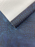 Metallic Gator Vinyl Fabric 54" Wide / Upholstery Crafting Accessories Applications Faux Leather PVC.
