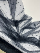 Pearl Glitter Studded Mesh, 2-Way Stretch Shimmer Mesh Fabric, Sold by the yard.