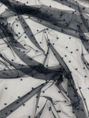 Pearl Glitter Studded Mesh, 2-Way Stretch Shimmer Mesh Fabric, Sold by the yard.