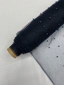 Pearl Glitter Studded Mesh, 2-Way Stretch Shimmer Mesh Fabric, Sold by the yard.