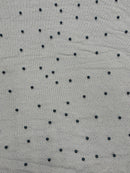 Pearl Glitter Studded Mesh, 2-Way Stretch Shimmer Mesh Fabric, Sold by the yard.