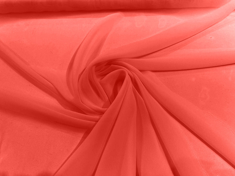 58/60" Wide 100% Polyester Soft Light Weight, Sheer, See Through Chiffon Fabric Sold By The Yard.