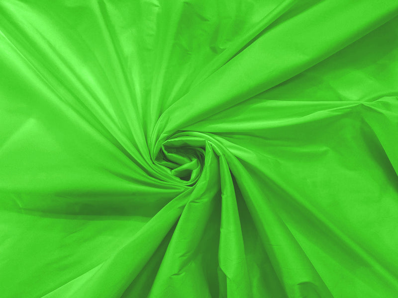 Neon Green - 100% Polyester Imitation Silk Taffeta Fabric 55" Wide/Costume/Dress/Cosplay/Wedding.