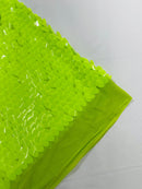 JUMBO OVAL SEQUINS ON MESH FABRIC (By The Yard)