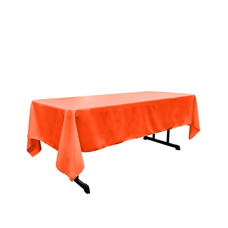Neon Orange Rectangular Polyester Poplin Tablecloth