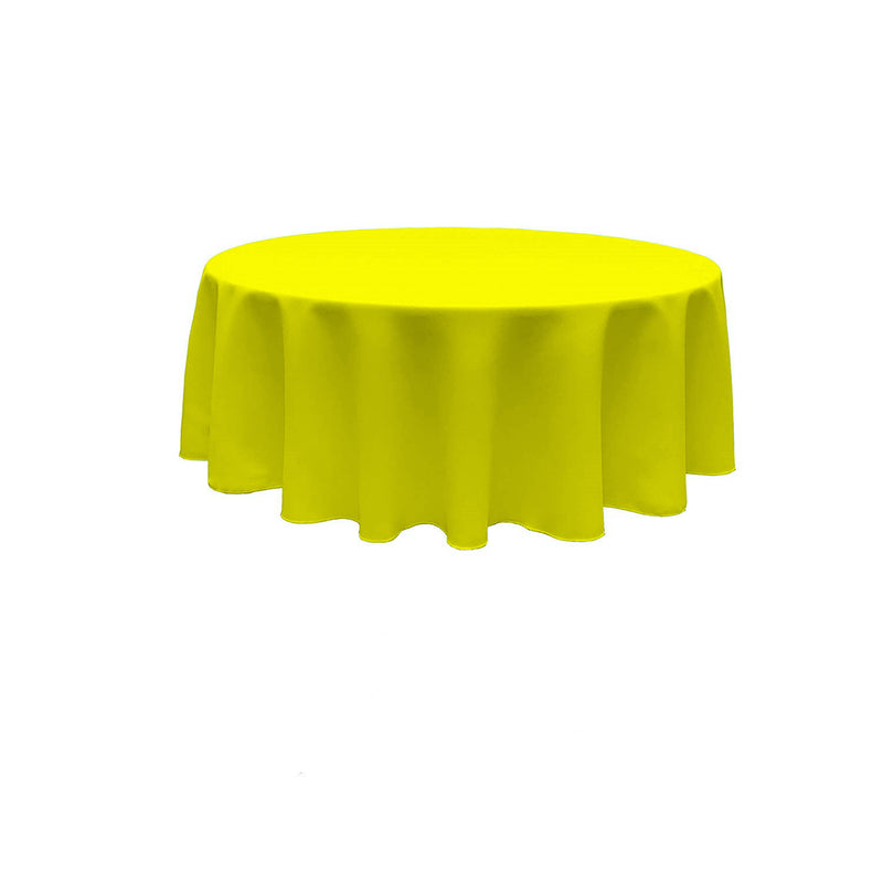 Neon Yellow Round Polyester Poplin Seamless Tablecloth - Wedding Decoration Tablecloth