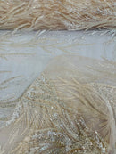 FIESTA BEADED LACE ON MESH FABRIC (By The Yard)