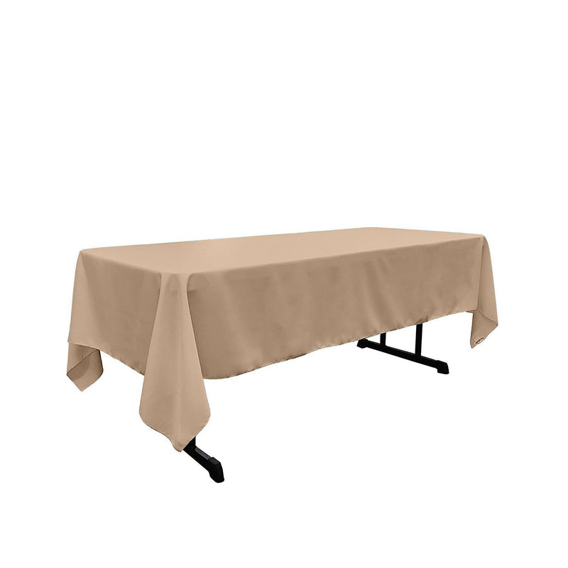 Nude Rectangular Polyester Poplin Tablecloth