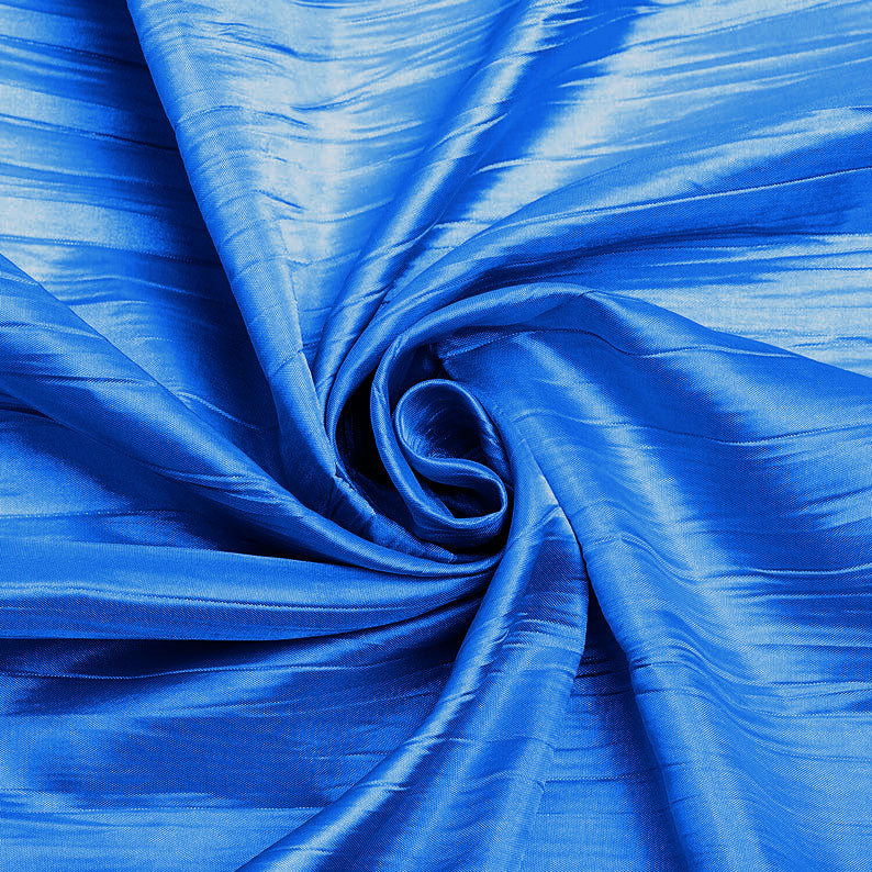 Ocean Blue - Crushed Taffeta Fabric - 54" Width - Creased Clothing Decorations Crafts - Sold By The Yard