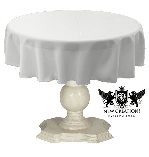 Tablecloth Solid Dull Bridal Satin Overlay for Small Coffee Table Seamless. Off White