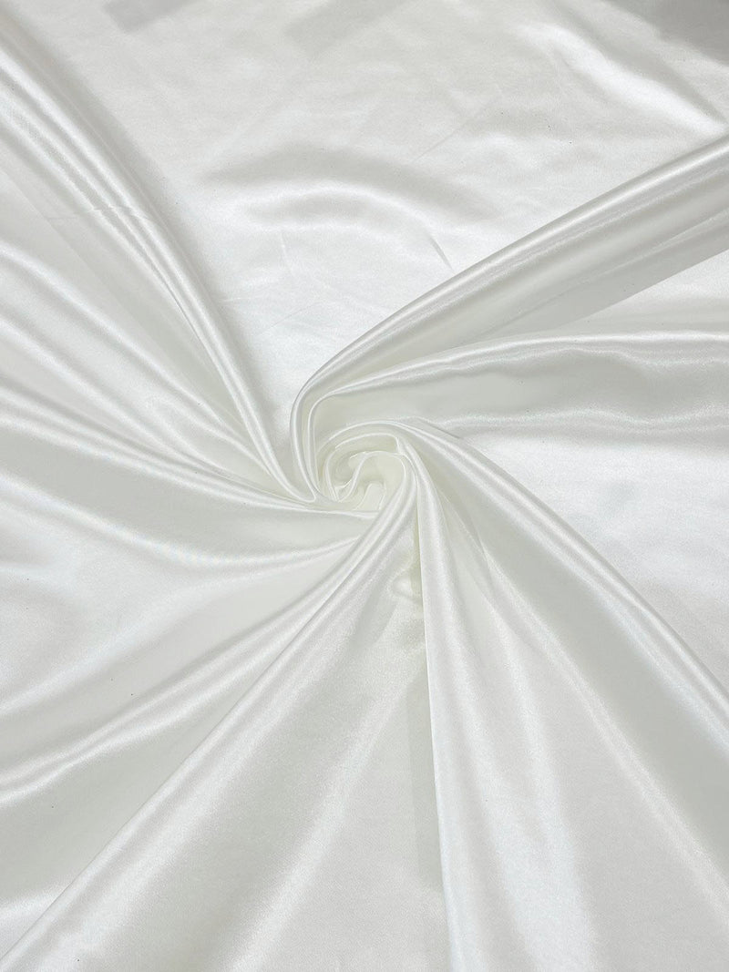 Off White - Heavy Shiny Bridal Satin Fabric for Wedding Dress, 60"inches Wide SoldByTheYard.