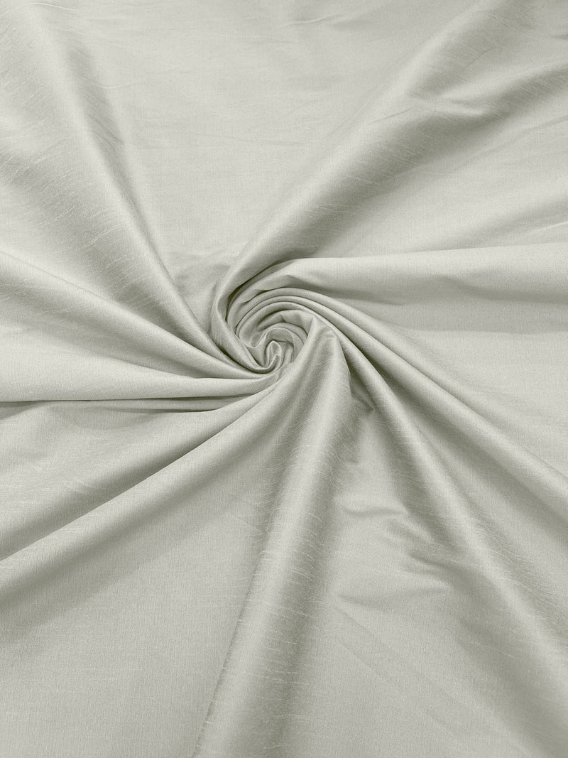 Off White - Polyester Dupioni Faux Silk Fabric/ 55” Wide/Wedding Fabric/Home Decor.