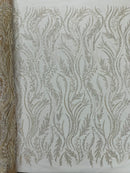 Luxury Festival Beaded Vine Lace Fabric, by The Yard.