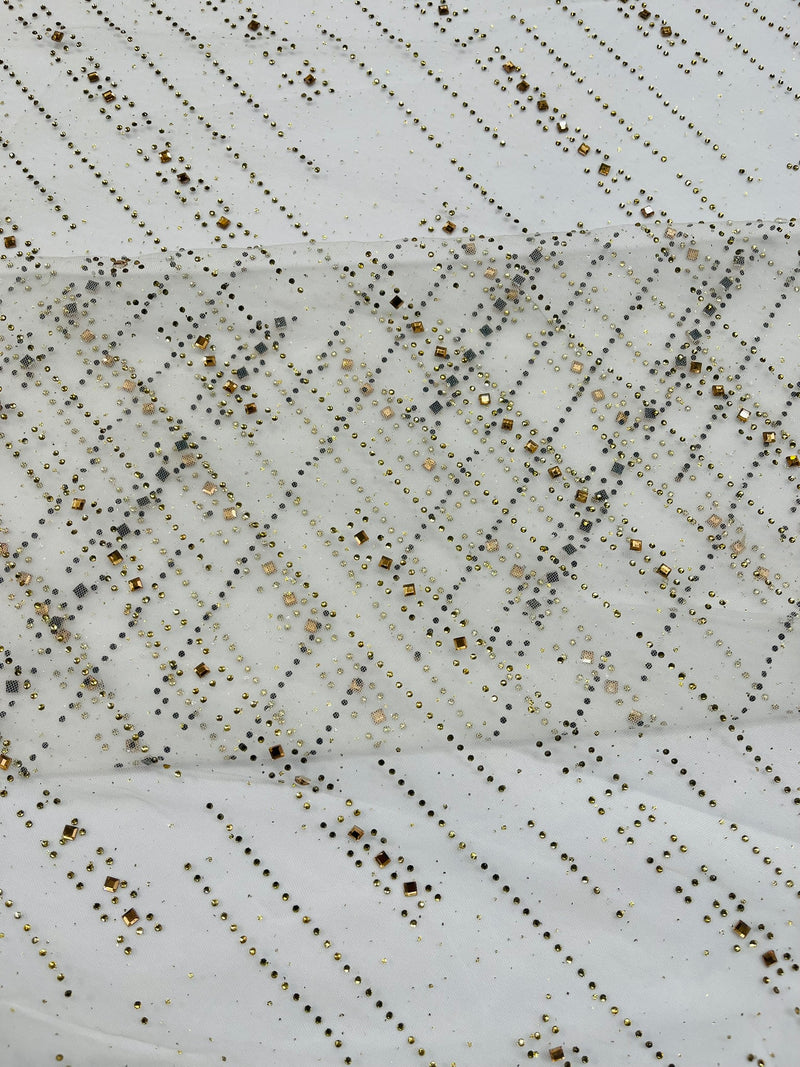 Glitter Rhinestone Fabric Invisible Mesh by The Yard.