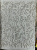 Luxury Festival Beaded Vine Lace Fabric, by The Yard.