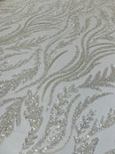 Luxury Festival Beaded Vine Lace Fabric, by The Yard.