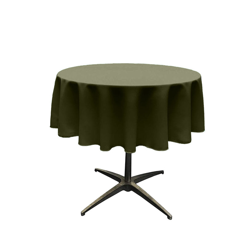 Olive Green Round Polyester Poplin Seamless Tablecloth - Wedding Decoration Tablecloth