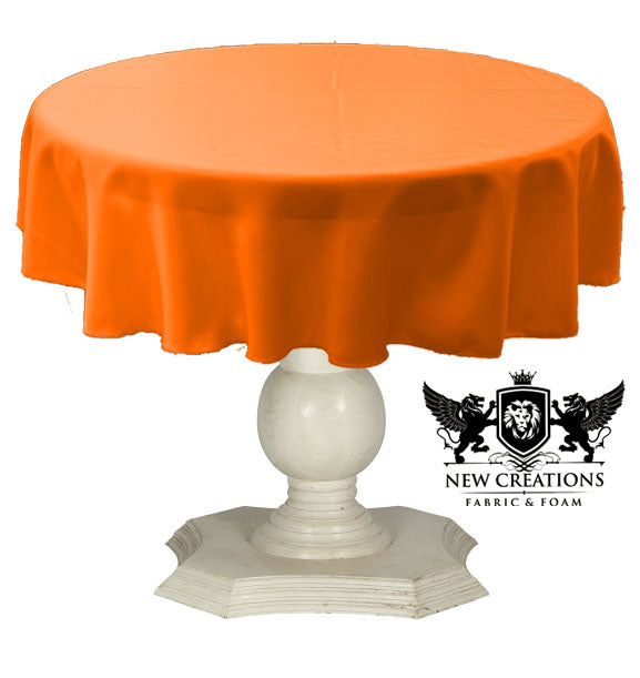 Tablecloth Solid Dull Bridal Satin Overlay for Small Coffee Table Seamless. Orange