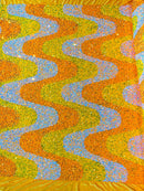 WAVE SEQUIN VELVET FABRIC (By The Yard)