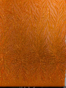PHOENIX FEATHER SEQUIN ON STRETCH MESH FABRIC (By The Yard)