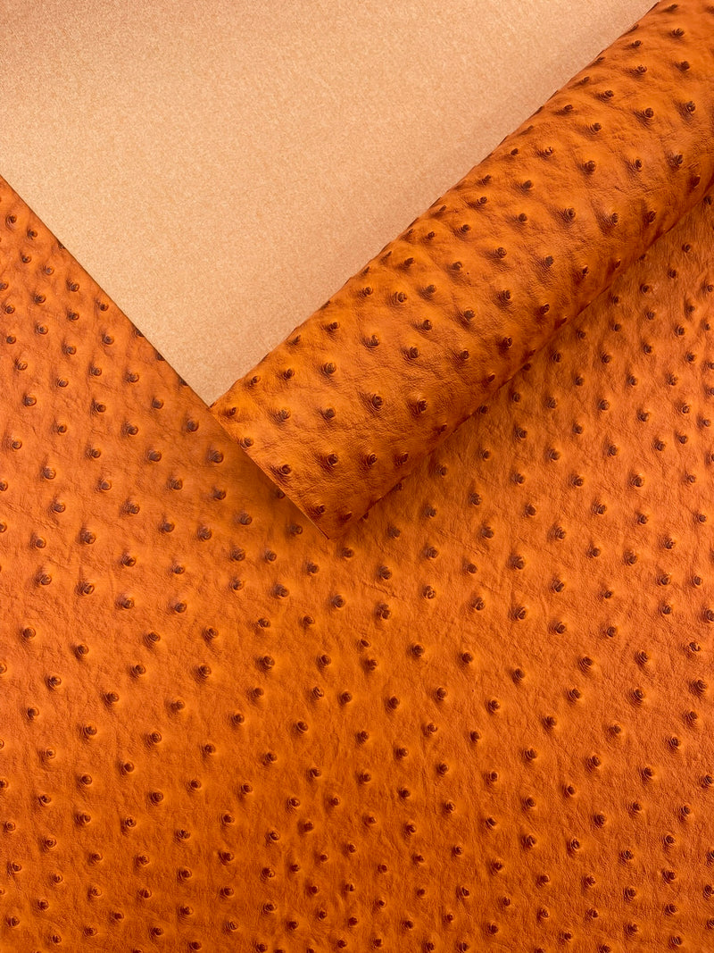 Classic Ostrich Upholstery Vinyl Fabric / Faux Leather Accessories Crafting Apparel Upholstery Vinyl Fabric 54" Wide.