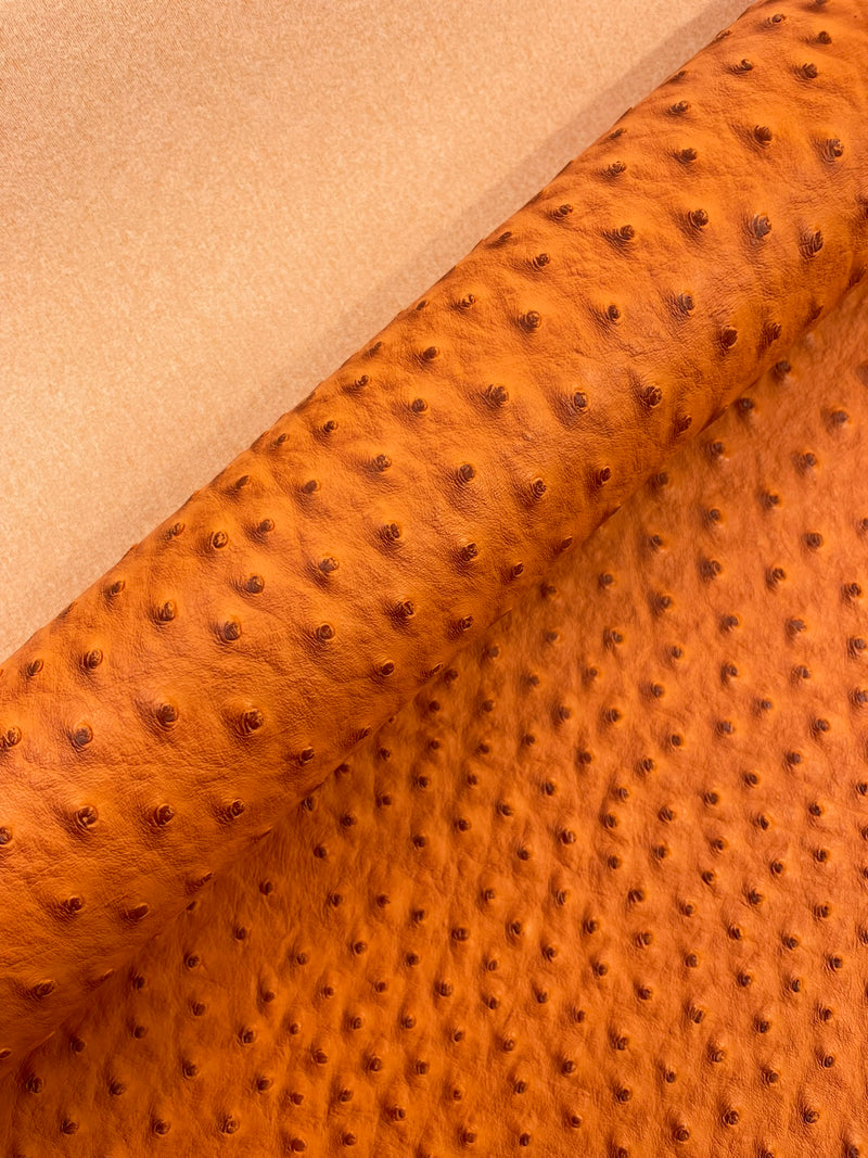 Classic Ostrich Upholstery Vinyl Fabric / Faux Leather Accessories Crafting Apparel Upholstery Vinyl Fabric 54" Wide.