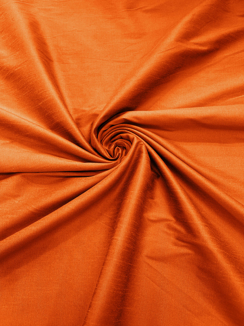 Orange - Polyester Dupioni Faux Silk Fabric/ 55” Wide/Wedding Fabric/Home Decor.