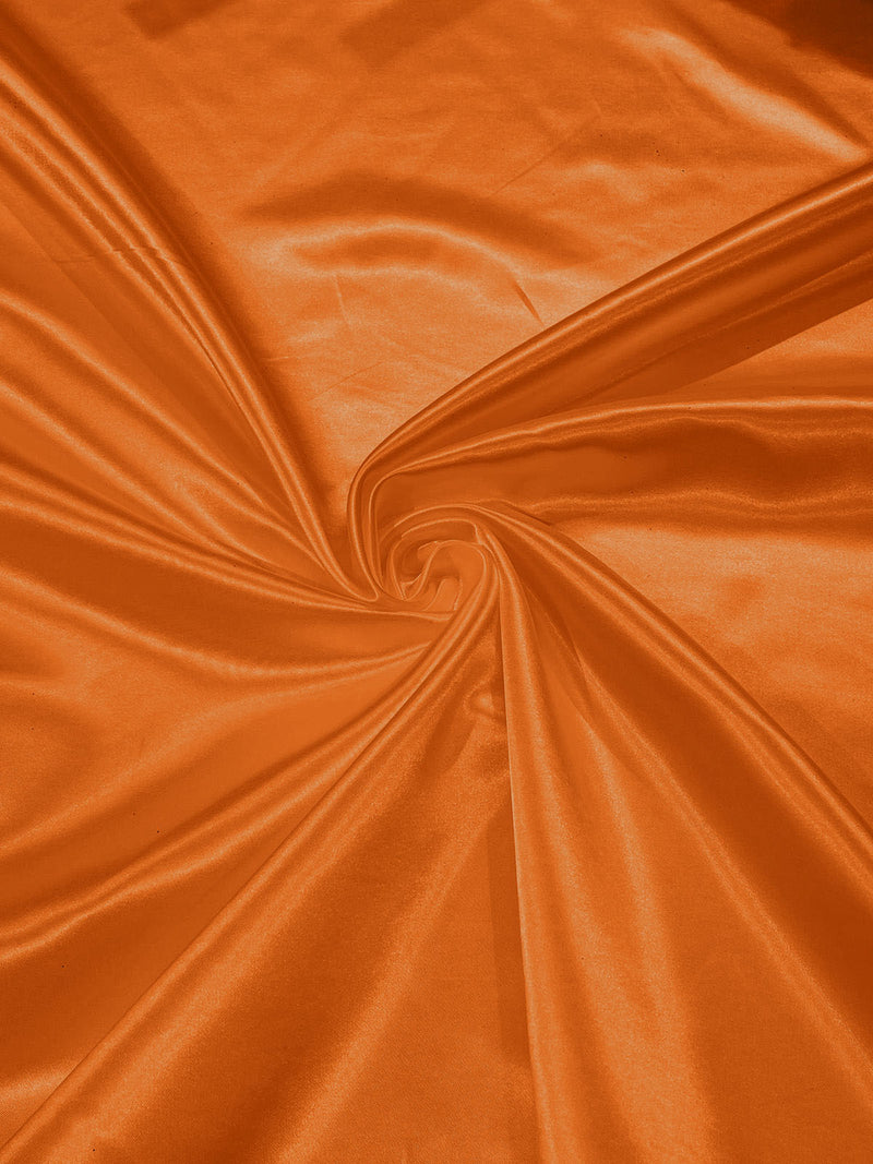 Orange - Heavy Shiny Bridal Satin Fabric for Wedding Dress, 60"inches Wide SoldByTheYard.
