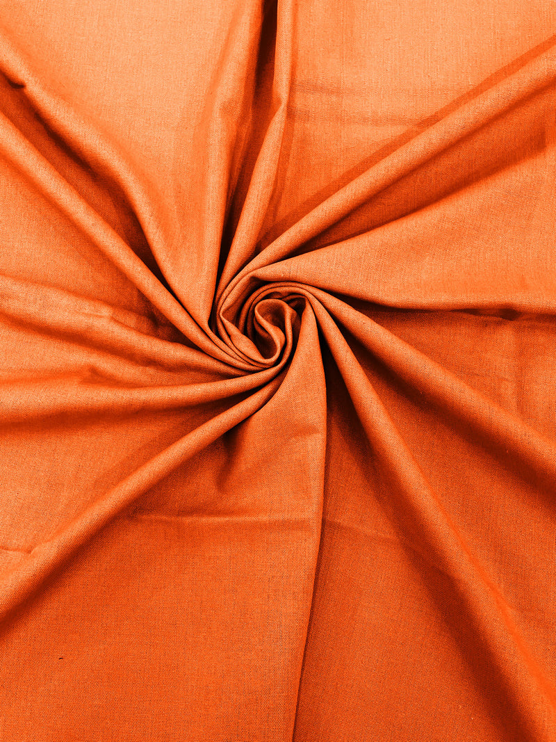 Orange - Medium Weight Natural Linen Fabric/50 " Wide/Clothing