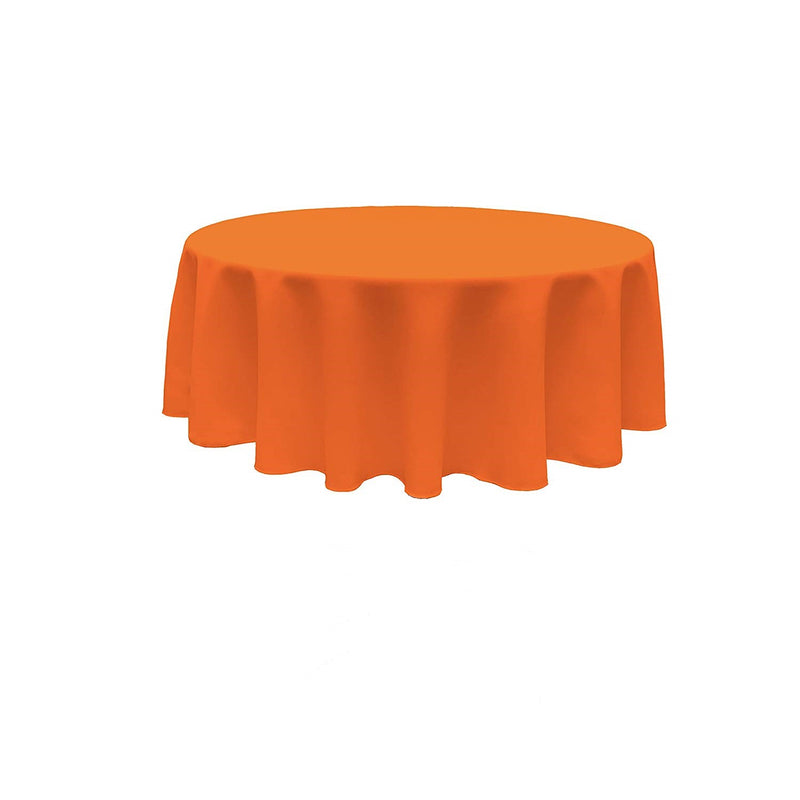 Orange Round Polyester Poplin Seamless Tablecloth - Wedding Decoration Tablecloth