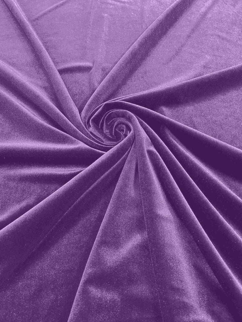 Orchid Solid Stretch Velvet Fabric  58/59" Wide 90% Polyester/10% Spandex By The Yard.
