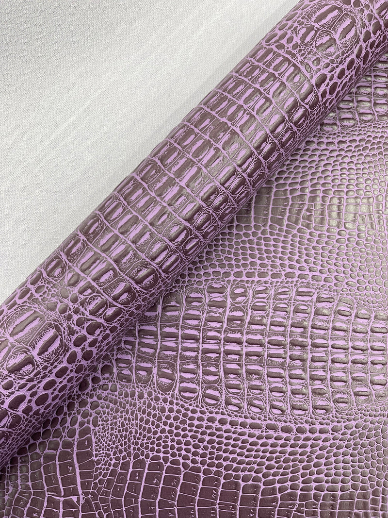 Crocodile Marine Vinyl 2 tone Upholstery, Crocodile Skin Texture Faux Leather PVC Vinyl, 54" Wide.