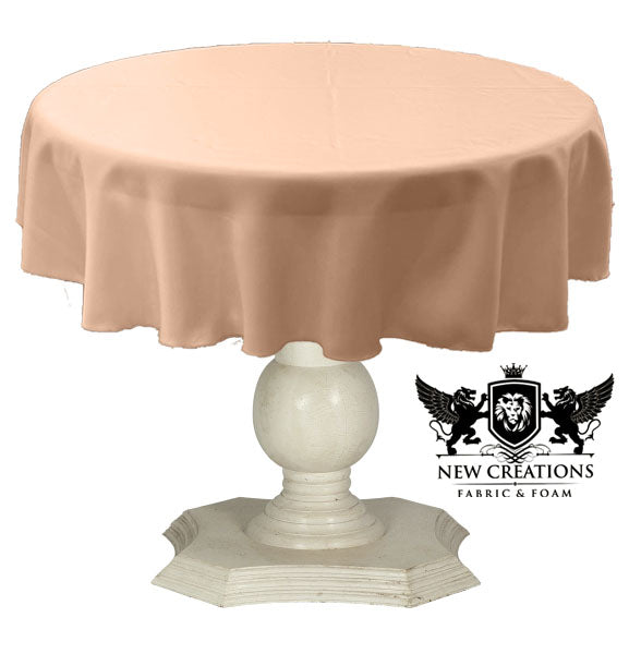 Tablecloth Solid Dull Bridal Satin Overlay for Small Coffee Table Seamless. Peach