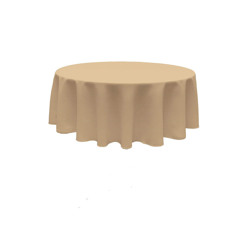 Peach Round Polyester Poplin Seamless Tablecloth - Wedding Decoration Tablecloth