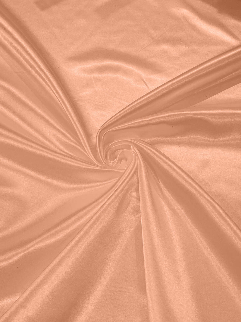 Peach - Heavy Shiny Bridal Satin Fabric for Wedding Dress, 60"inches Wide SoldByTheYard.