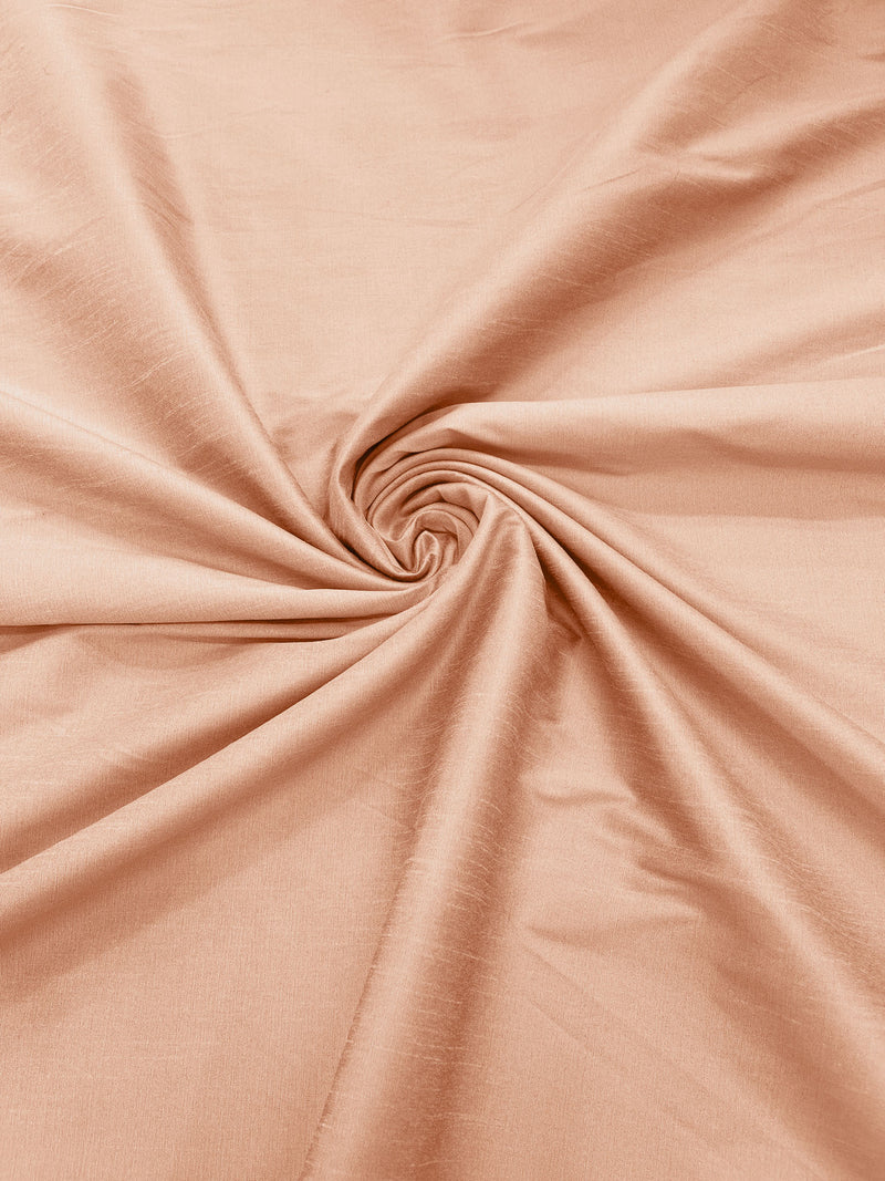 Peach - Polyester Dupioni Faux Silk Fabric/ 55” Wide/Wedding Fabric/Home Decor.