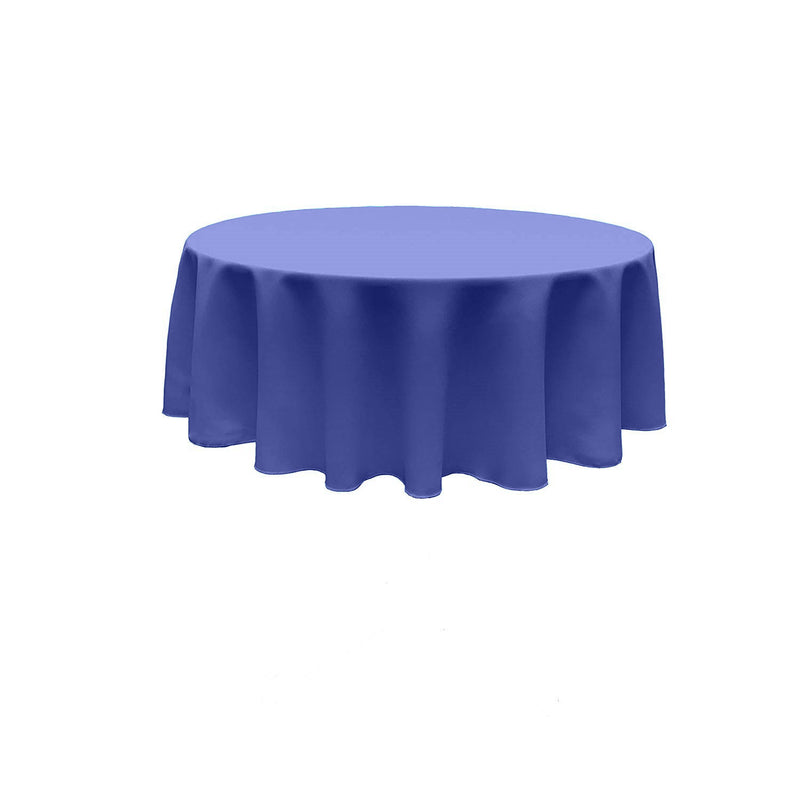 Periwinkle Round Polyester Poplin Seamless Tablecloth - Wedding Decoration Tablecloth