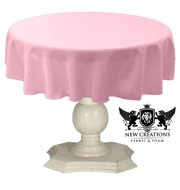 Tablecloth Solid Dull Bridal Satin Overlay for Small Coffee Table Seamless. Pink