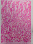 Vine/Root Sequin 4 Way Stretch Mesh Fabric, by The Yard.