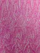 Vine/Root Sequin 4 Way Stretch Mesh Fabric, by The Yard.