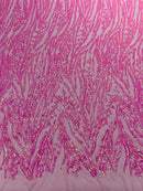 Vine/Root Sequin 4 Way Stretch Mesh Fabric, by The Yard.