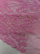 Vine/Root Sequin 4 Way Stretch Mesh Fabric, by The Yard.